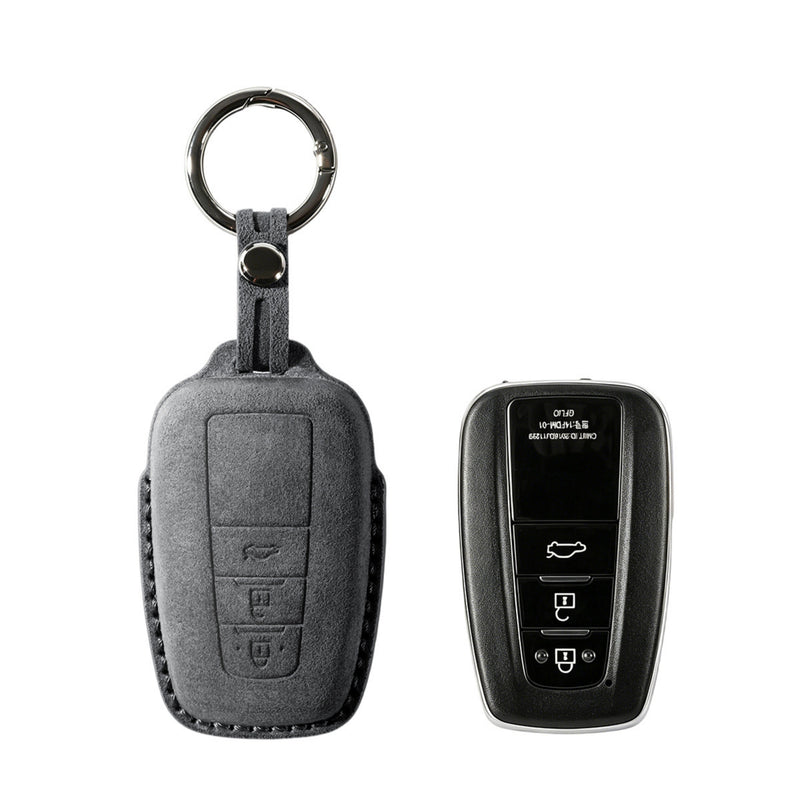 適用於 Toyota Model A 的 Alcantara 汽車鑰匙保護套(附扣環)- 太空灰