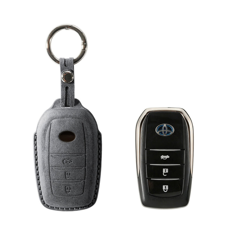 Sarung Kunci Kereta Alcantara untuk Toyota Model C dengan Buckle - Kelabu Angkasa