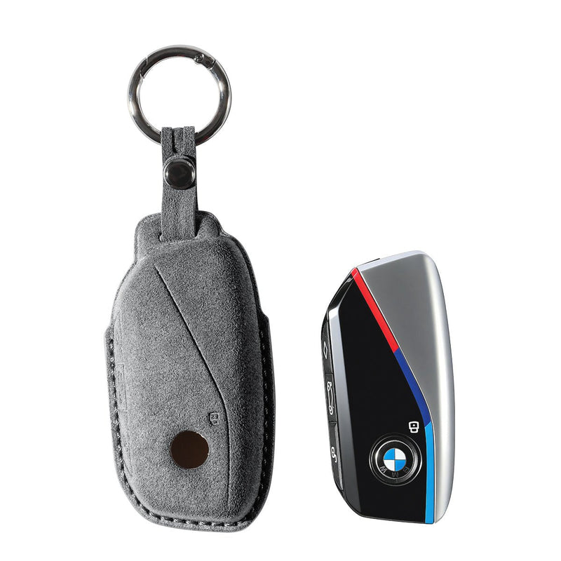 Sarung Kunci Kereta Alcantara untuk BMW | Model D dengan Buckle - Kelabu Angkasa