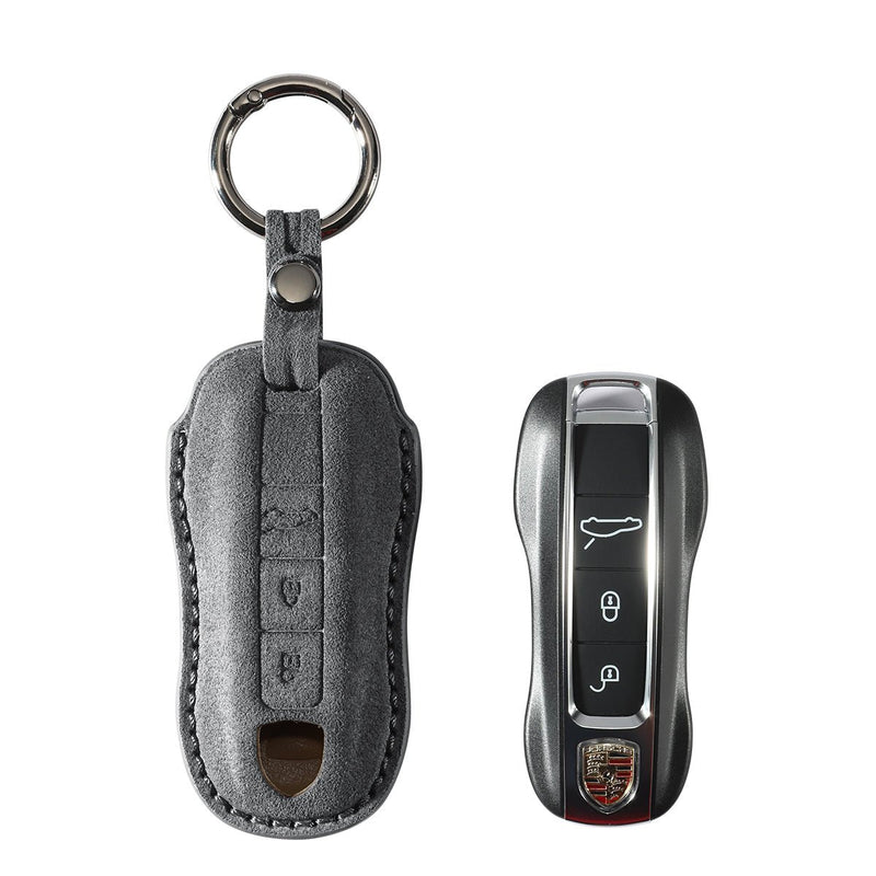 Sarung Kunci Kereta Alcantara untuk Porsche | Model B dengan Buckle - Kelabu Angkasa