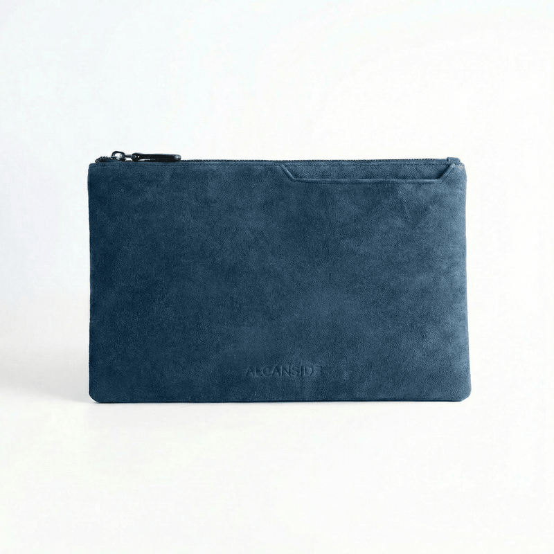 Alcantara Pouch - Ocean Blue