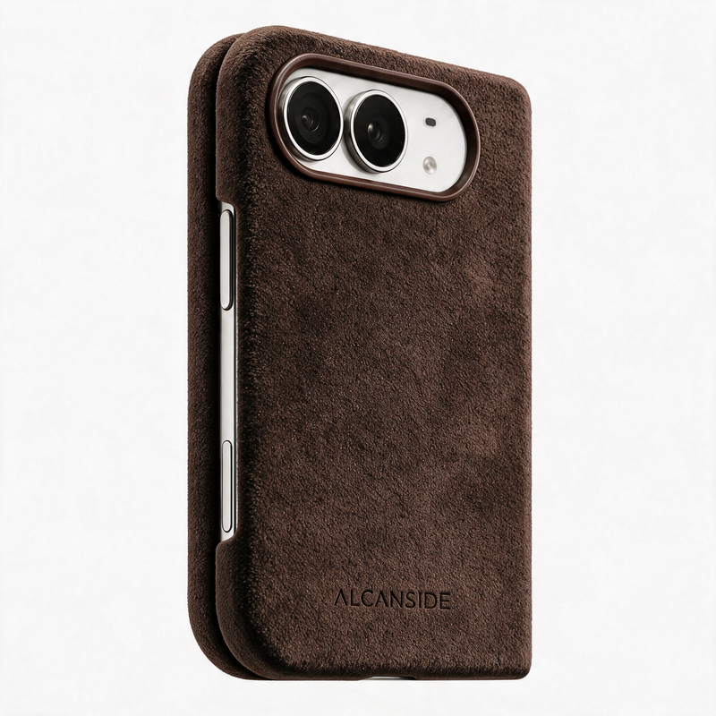iPhone Duo - Alcantara 保護殼 - 巧克力棕色