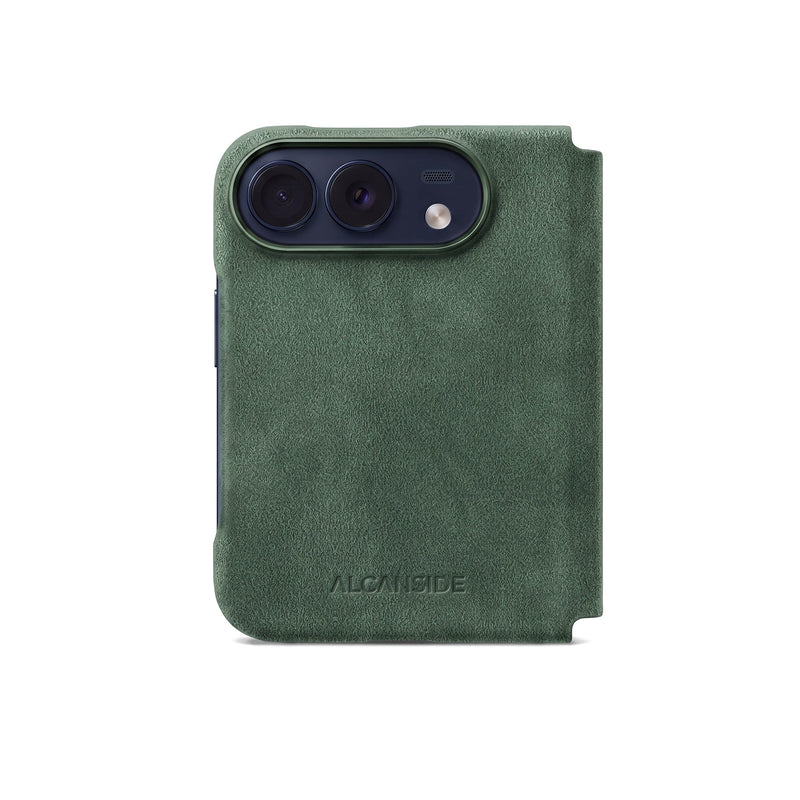 iPhone Duo - Alcantara 皮革翻蓋保護殼 - 午夜綠