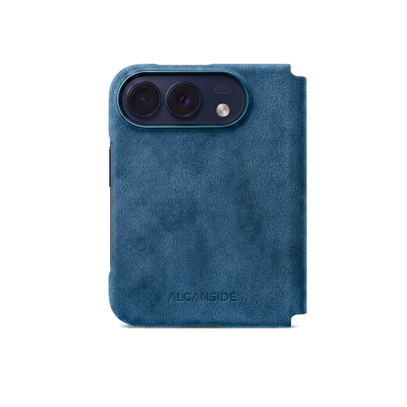 iPhone Duo - Alcantara 皮革翻蓋保護殼 - 海洋藍