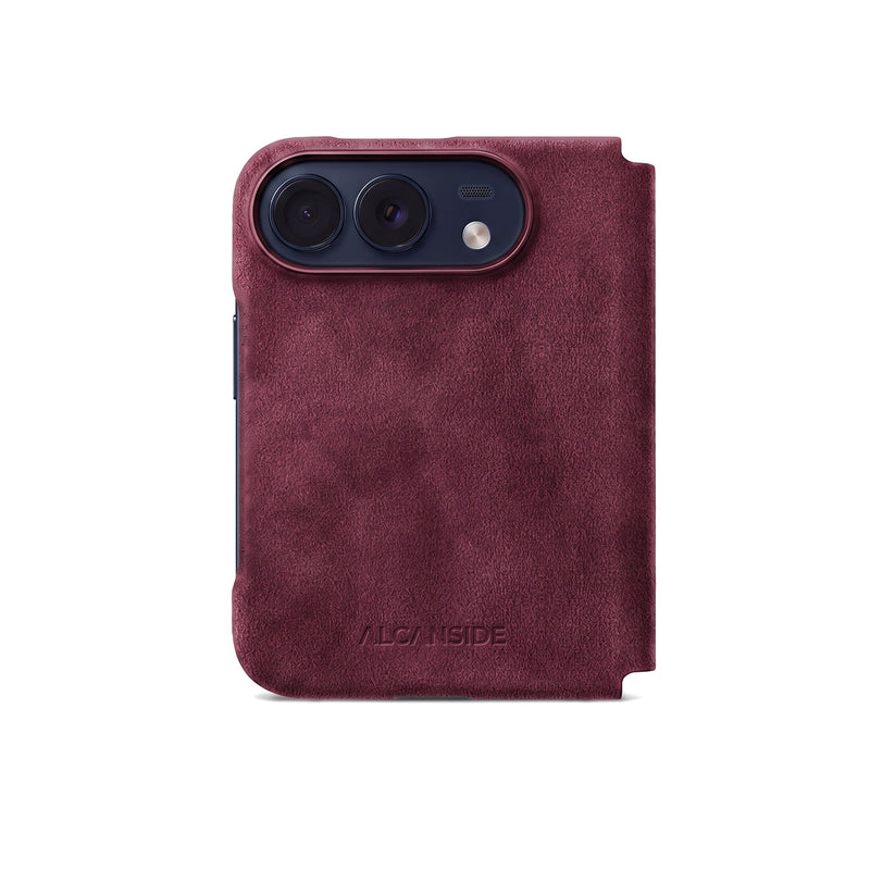 iPhone Duo - Alcantara 皮套 - 酒紅色