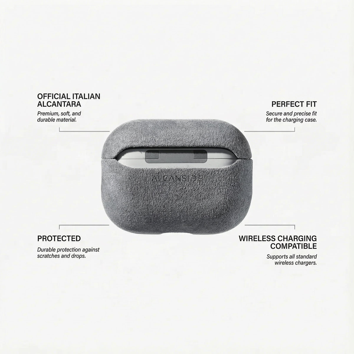 AirPods Pro Alcantara Case - Nardo Gray