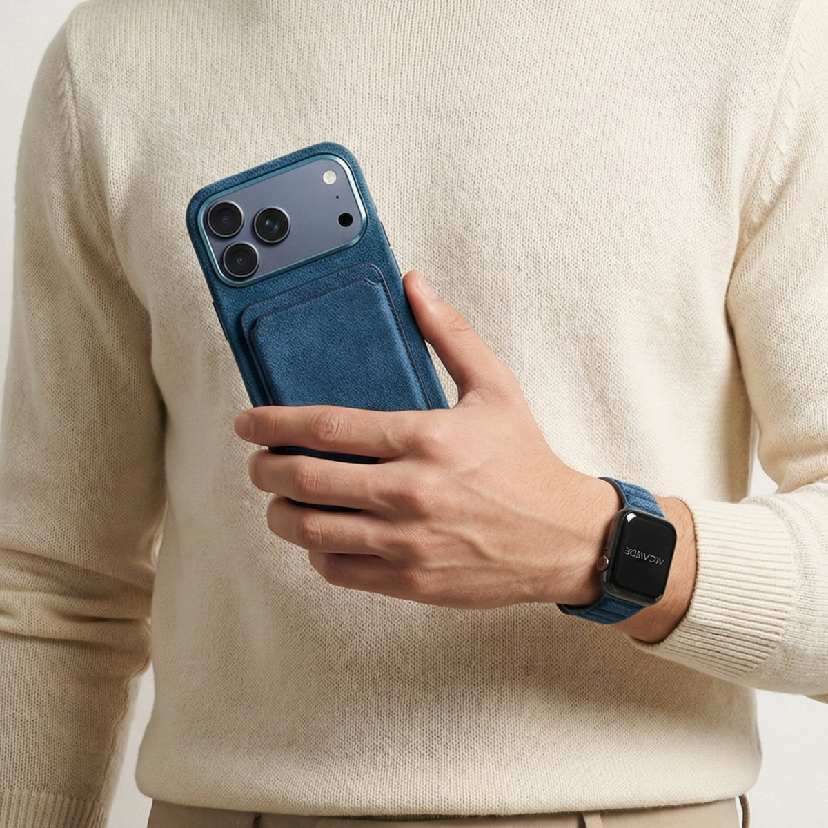 Alcantara Apple Watch Band - Ocean Blue - 42/44/45/46mm & Ultra (49mm)