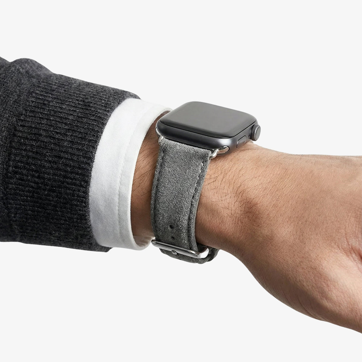 Alcantara Apple Watch Band With Buckle - Nardo Gray - 38/40/41/42mm