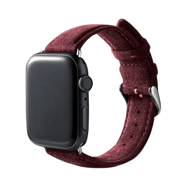 Tali Jam Apple Alcantara Dengan Buckle - Merah Wain - 38/40/41/42mm
