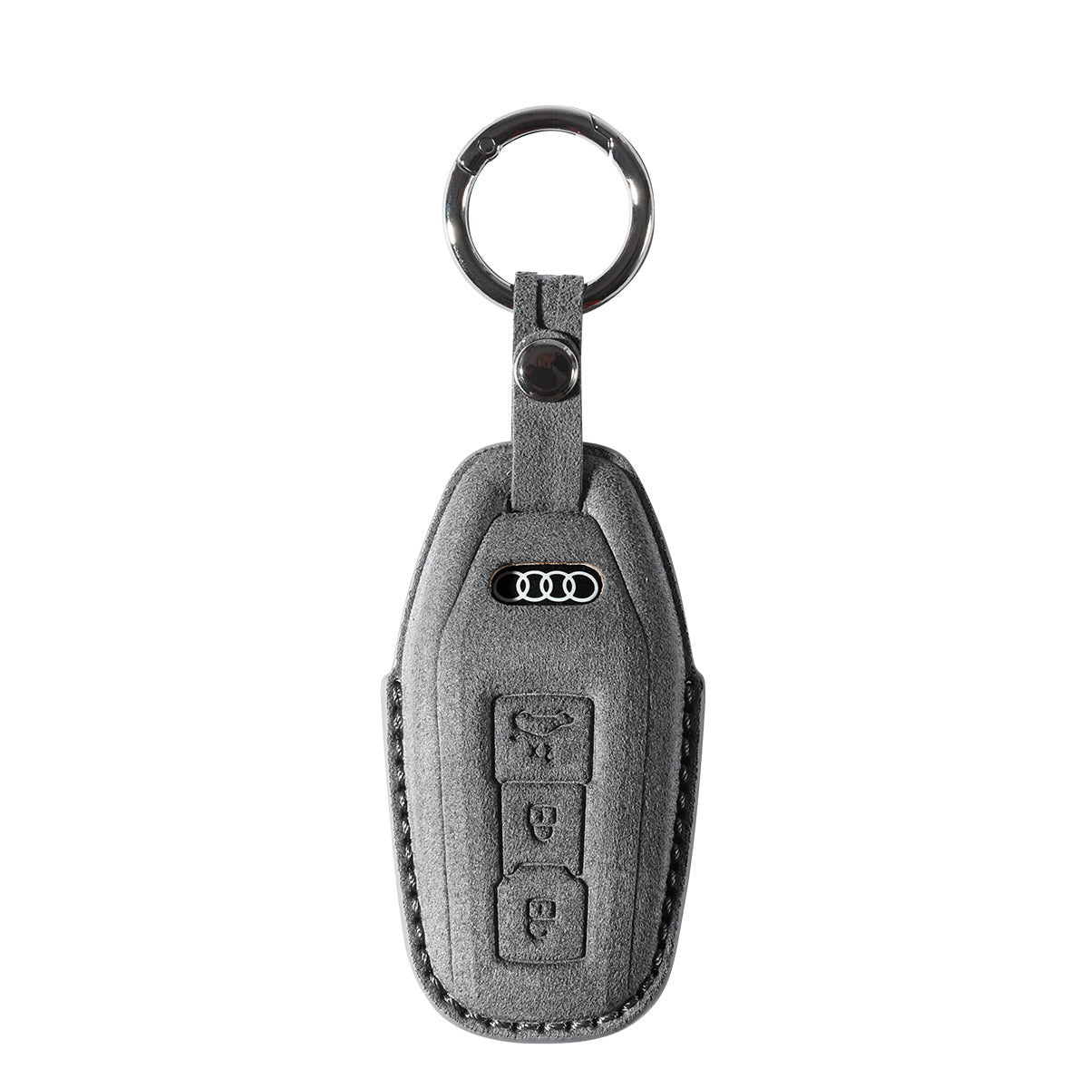 Alcantara Car Key Fob Cover for Audi | Model E with Buckle - Space Grey