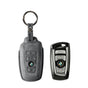 Alcantara Car Key Fob Cover for BMW Model A with Buckle - Space Grey