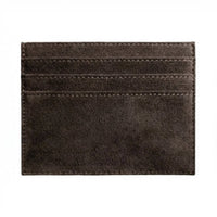 Alcantara Card Wallet - Chocolate Brown