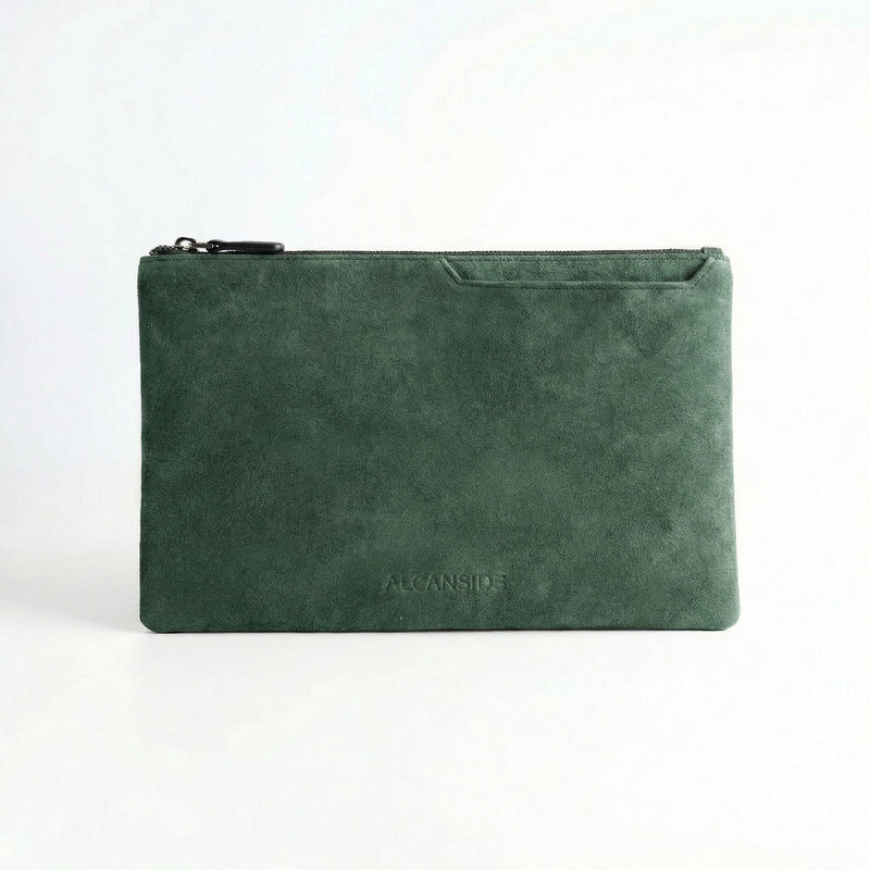 Alcantara Pouch - Midnight Green