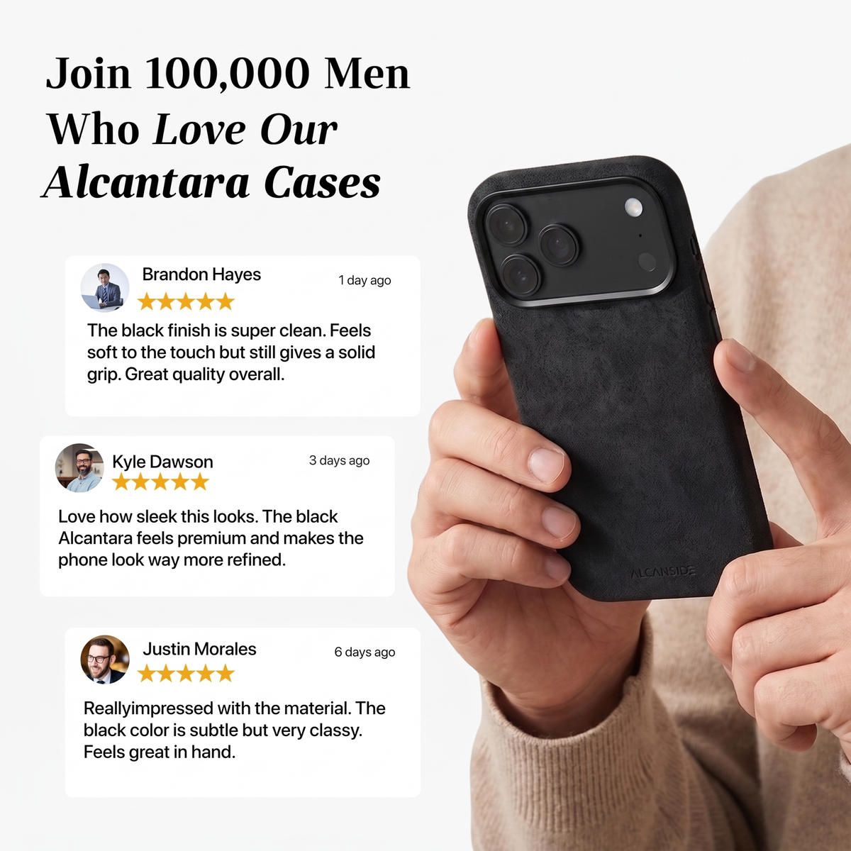 iPhone Alcantara Case - Deep Black