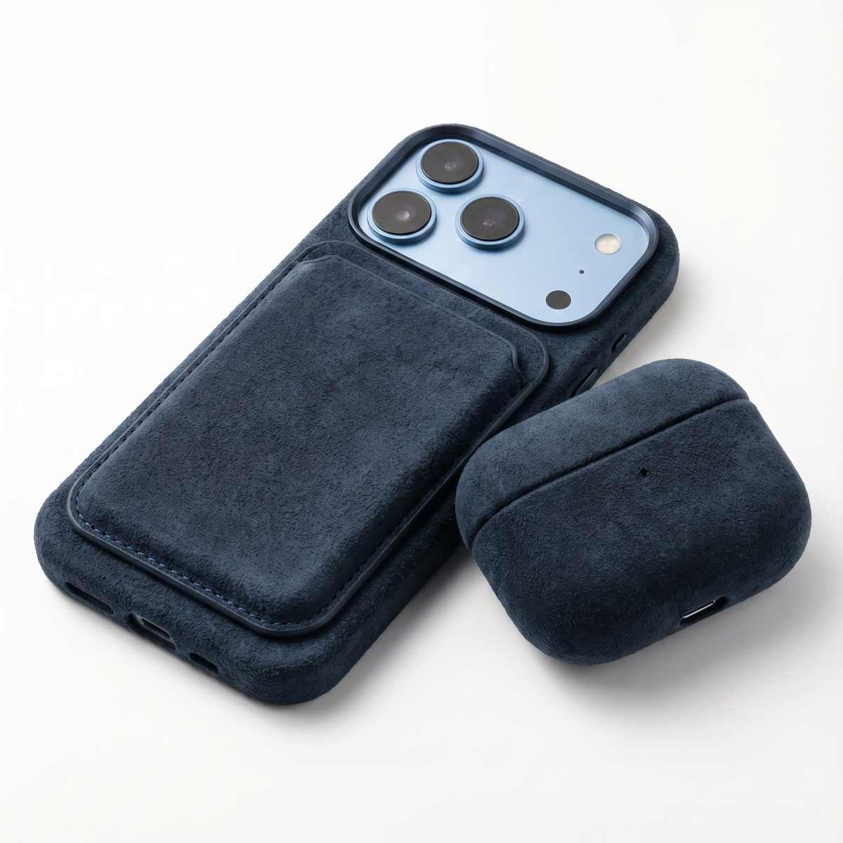 iPhone Alcantara Case - Navy Blue