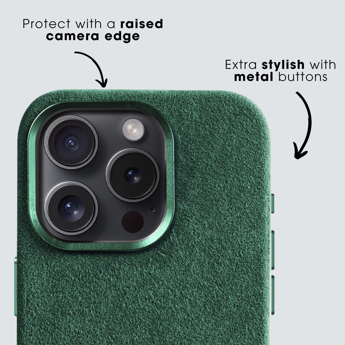 iPhone 15 - Alcantara Case - Midnight Green