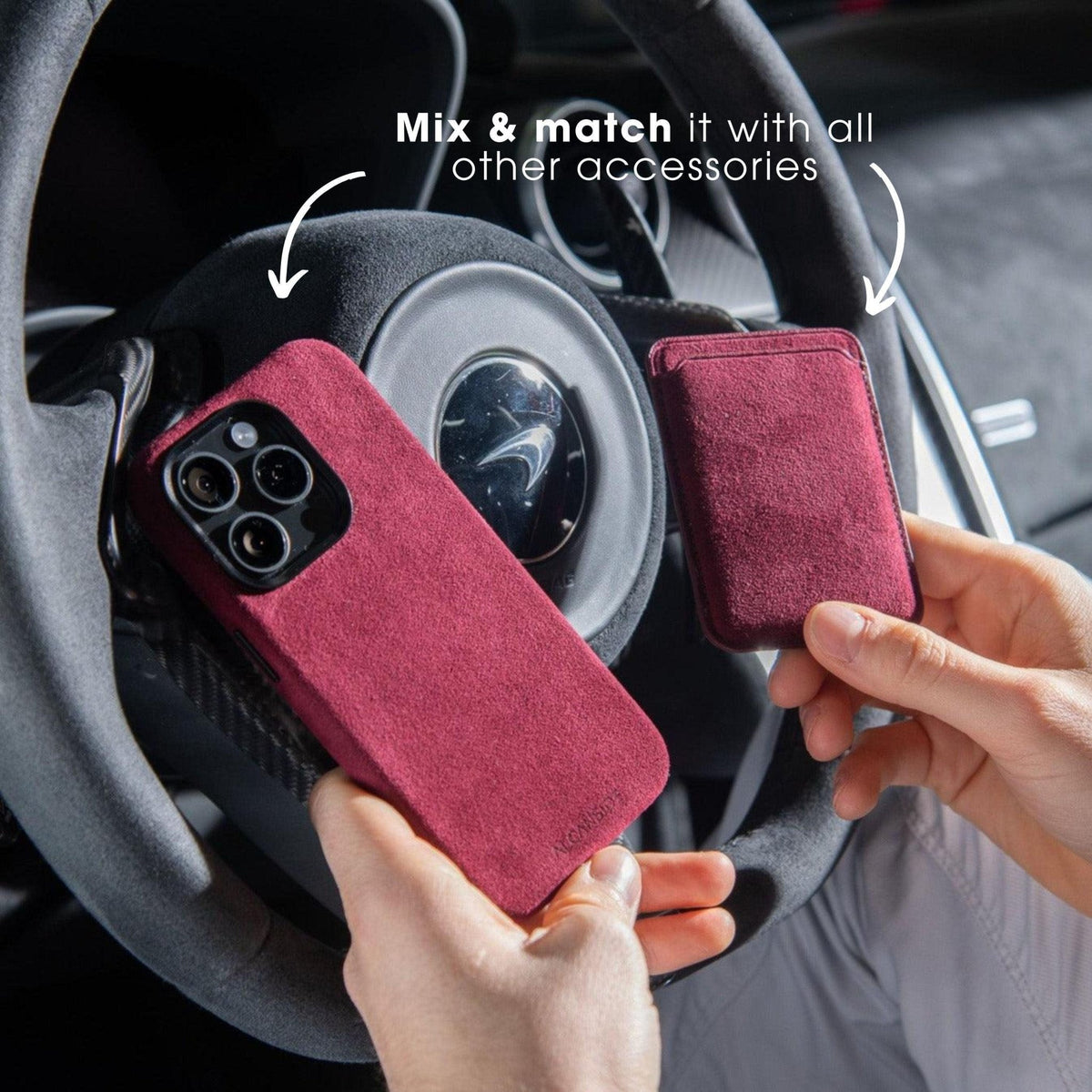 iPhone 15 Pro - Alcantara Case - Wine Red