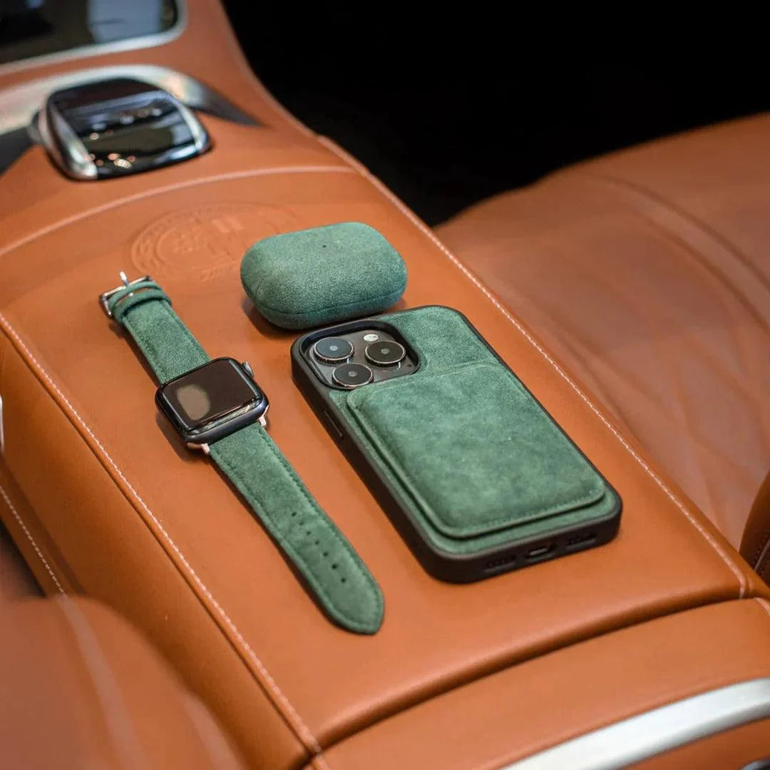 iPhone 15 Pro Max - Alcantara Back Cover - Midnight Green