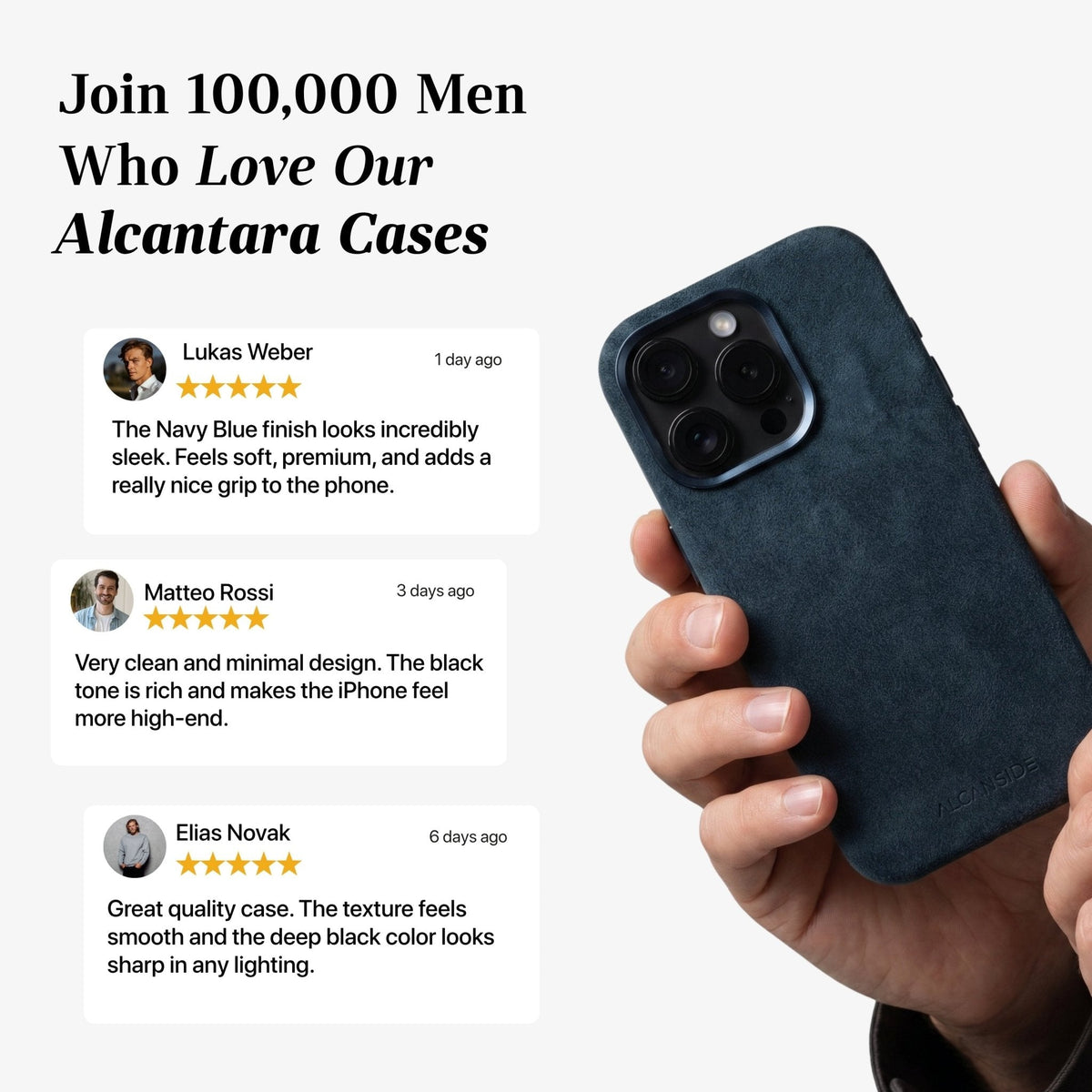 iPhone 15 Pro - Alcantara Case - Navy Blue