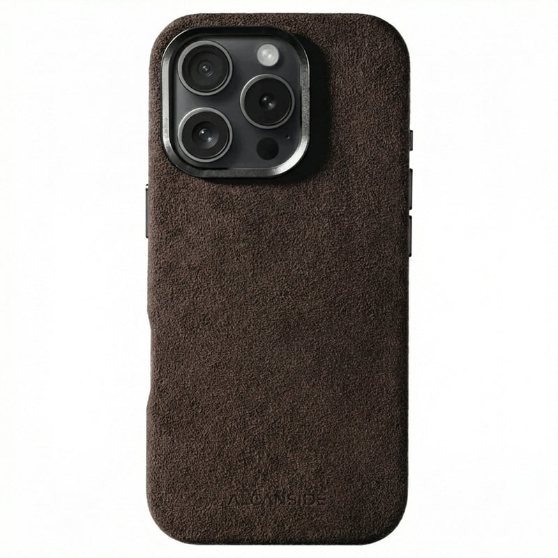 iPhone 16 Pro - Sarung Alcantara - Coklat Gelap