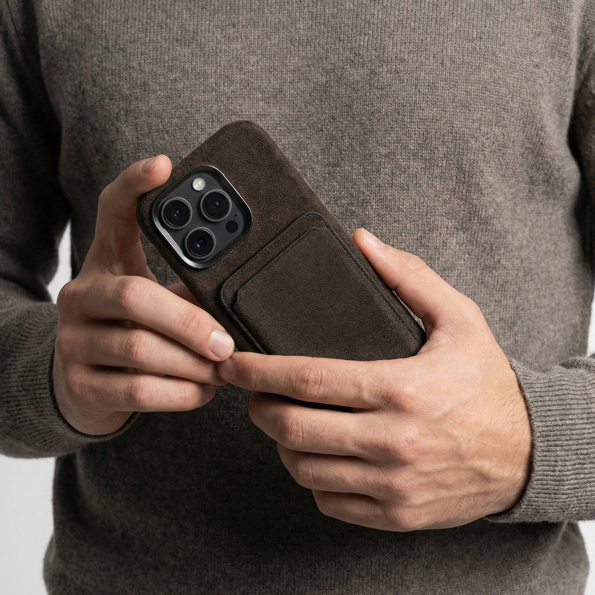 iPhone 16 Pro - Alcantara Case - Chocolate Brown