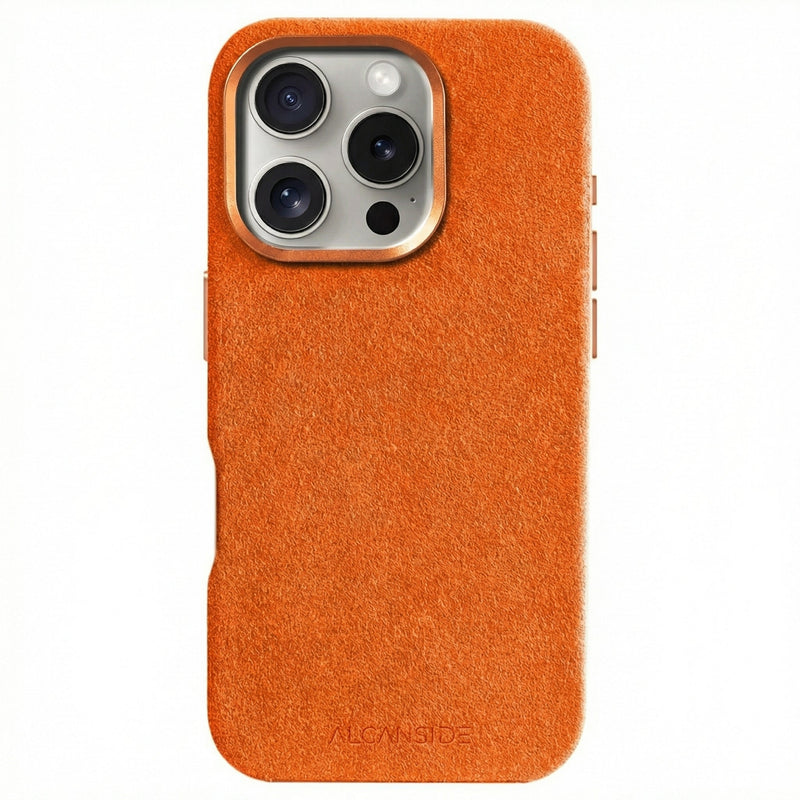 iPhone 16 Pro - Sarung Alcantara - Jingga