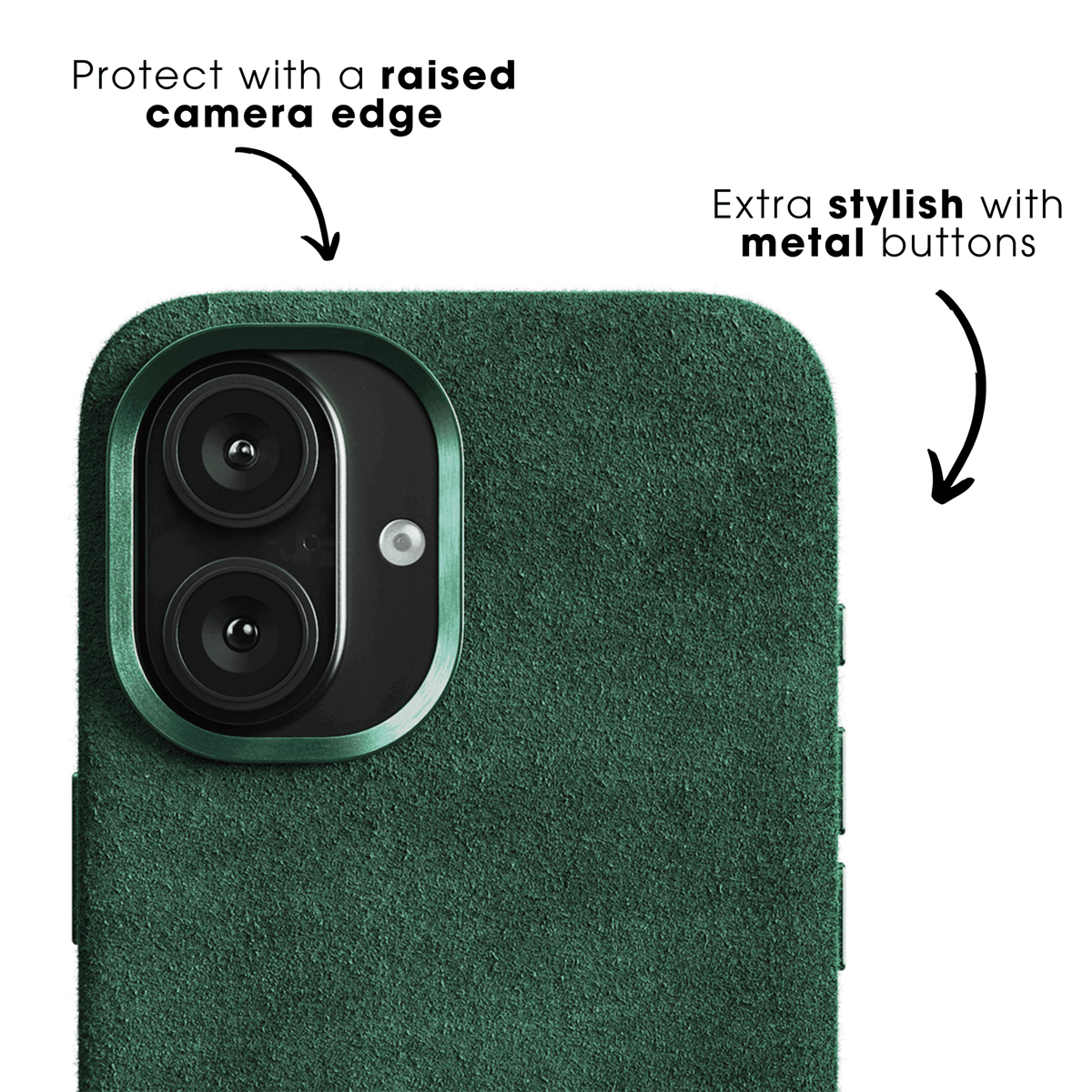 iPhone 16e - Alcantara Case - Midnight Green