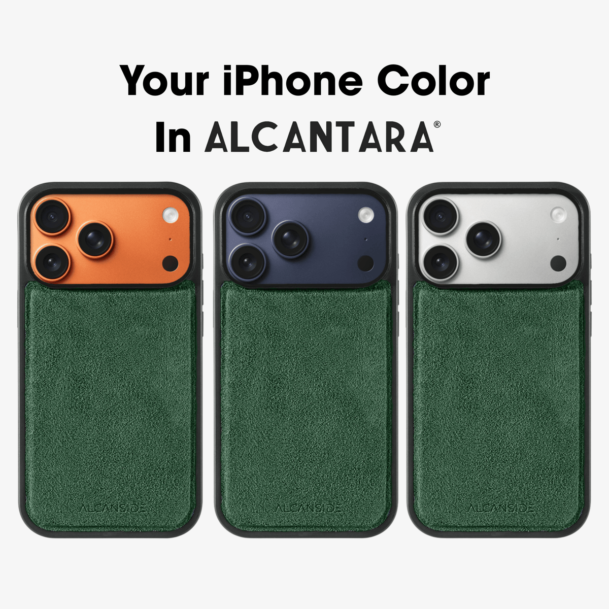 iPhone 17 Pro - Alcantara Back Cover - Midnight Green