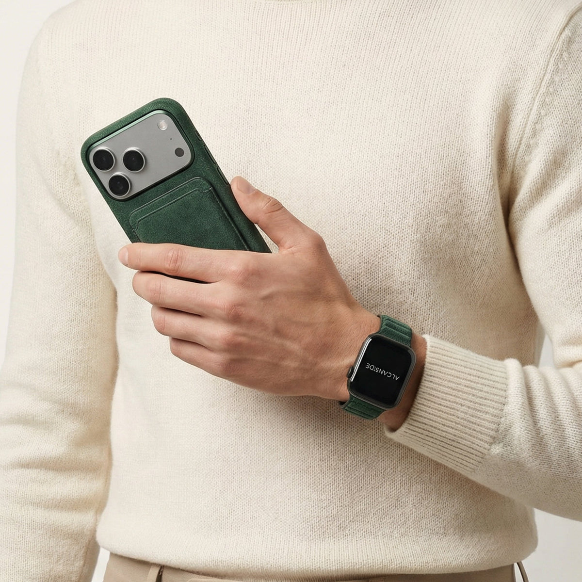 iPhone Alcantara Case - Midnight Green