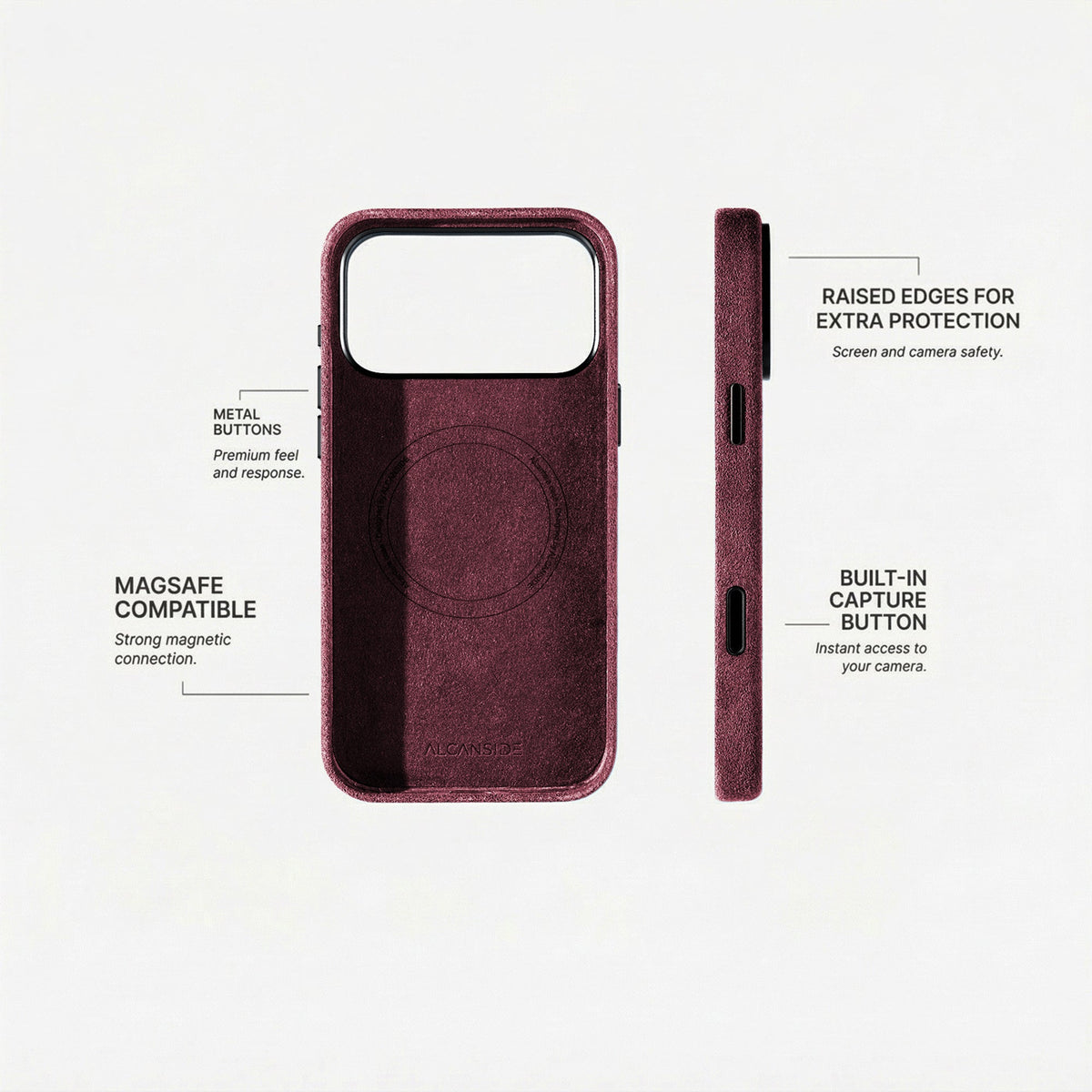 iPhone 18 Pro - Alcantara Case - Wine Red