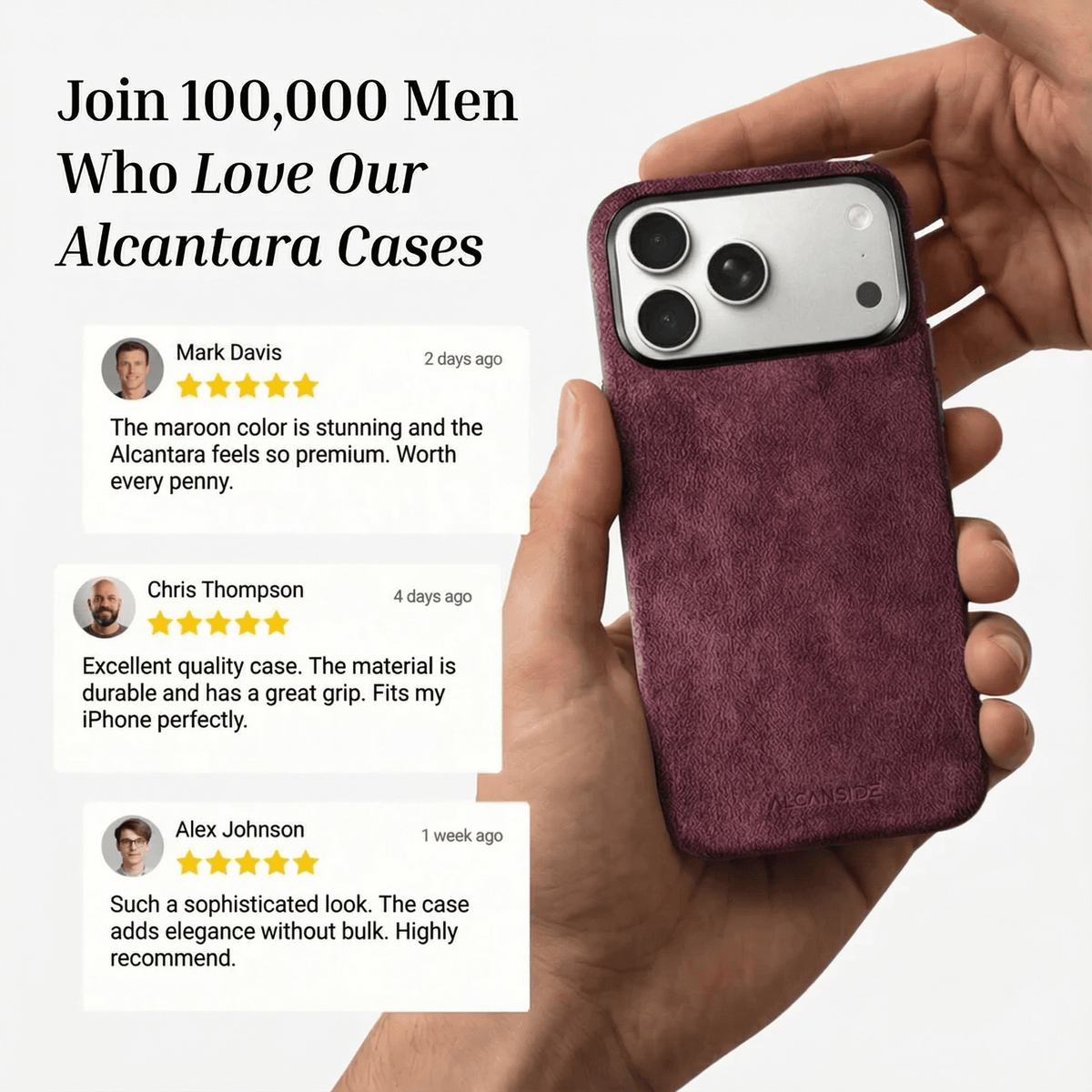 iPhone Alcantara Case - Wine Red