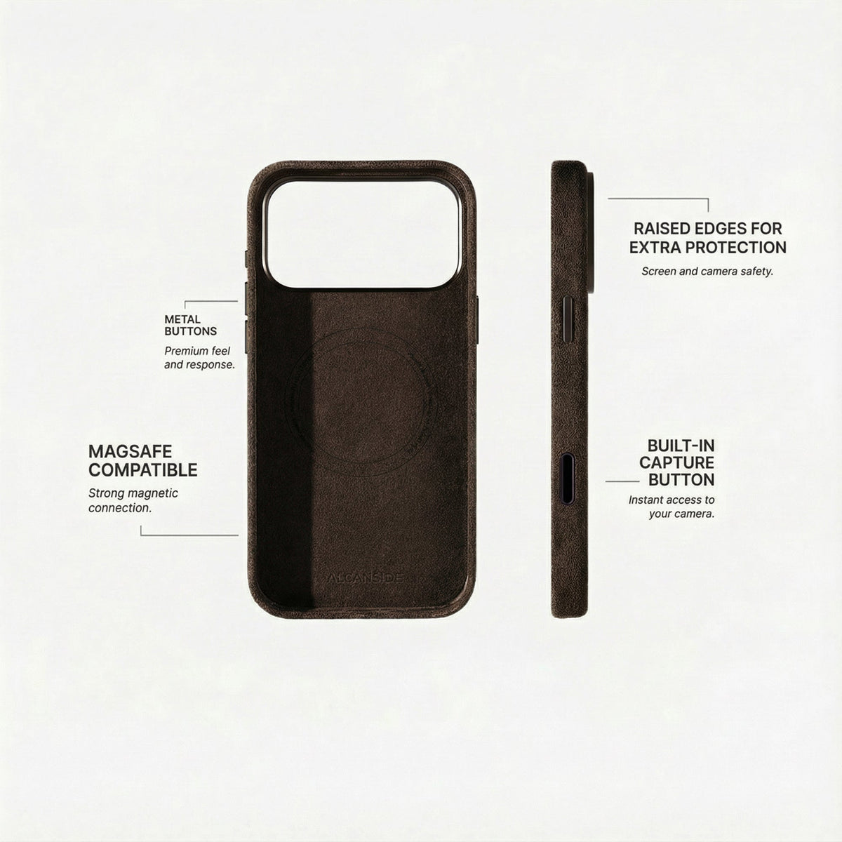 iPhone Alcantara Case - Chocolate Brown