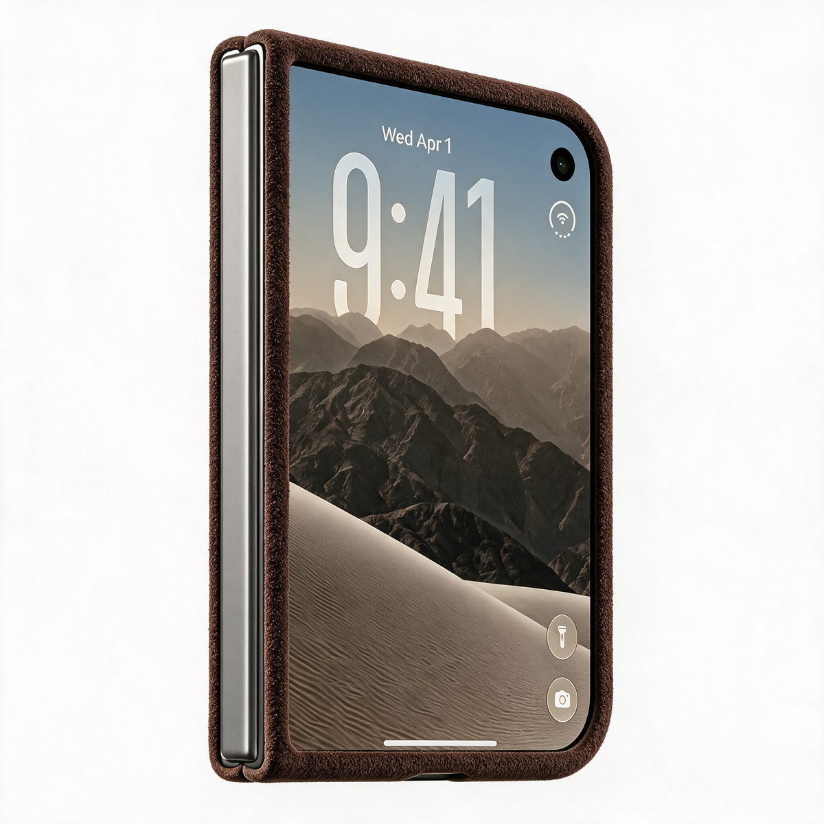 iPhone Duo - Alcantara Case - Chocolate Brown